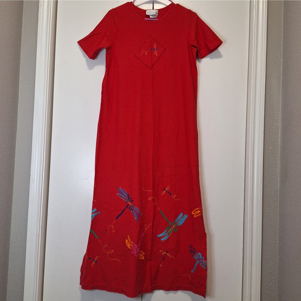 Sport Savvy Dragonfly Patch Dress with Border Print Small